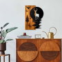 Wallity Escultura de pared Deer and Moon en nogal y negro